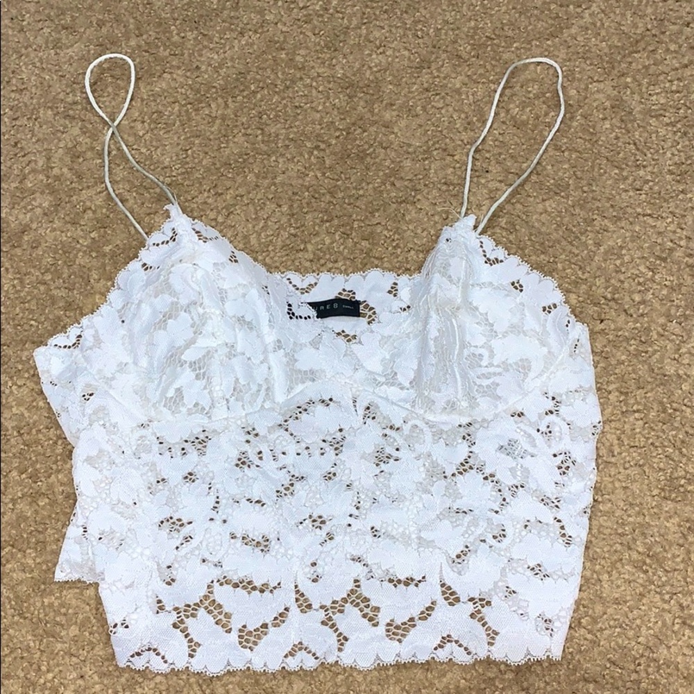 White Lace Crop Top